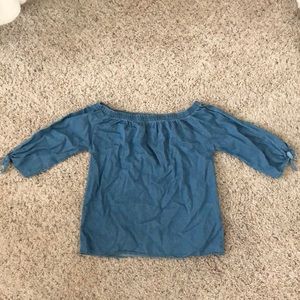Denim off the shoulder top